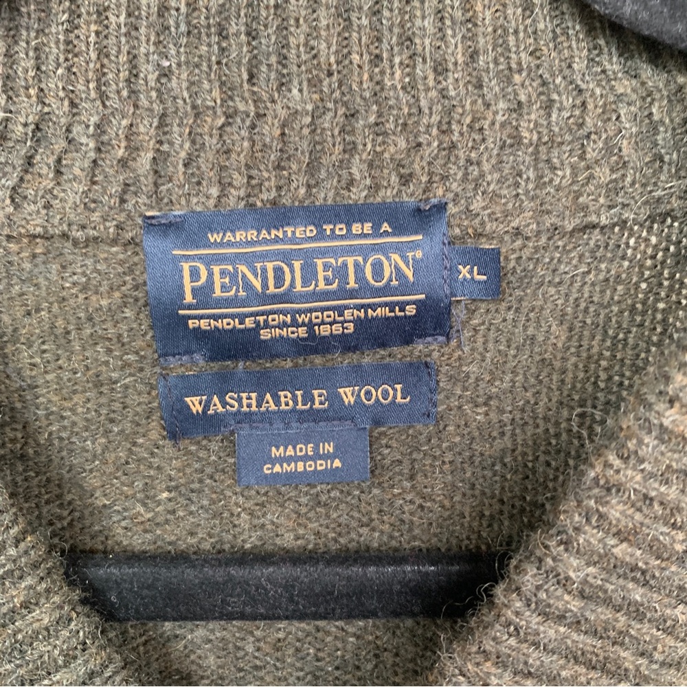 Pendleton Green Button Down Cardigan Sweater Size… - image 4